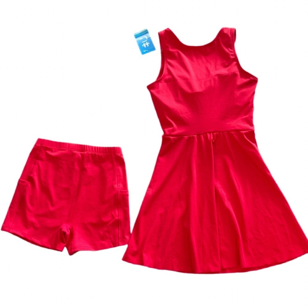 Hellisal Fitness Red Athletic Dress w Matching Shorts XS NWT - Picture 3 of 5
